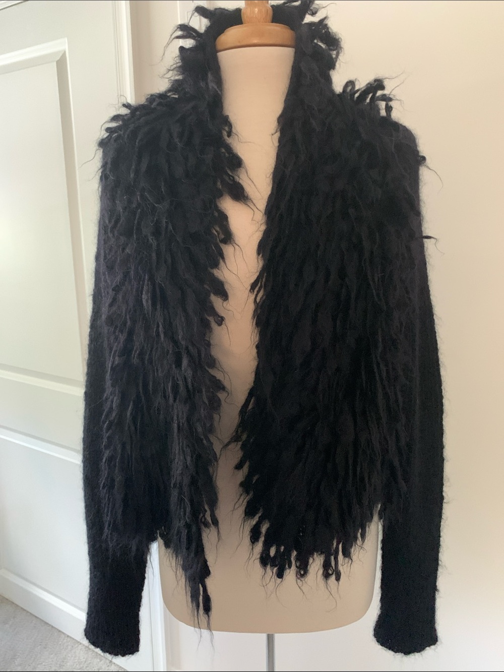Eileen Fisher Black Fuzzy Cardigan